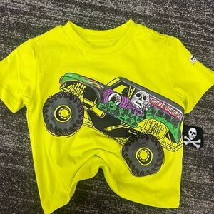 Monster Truck Graphic Kids Matching Set - Neon Yellow